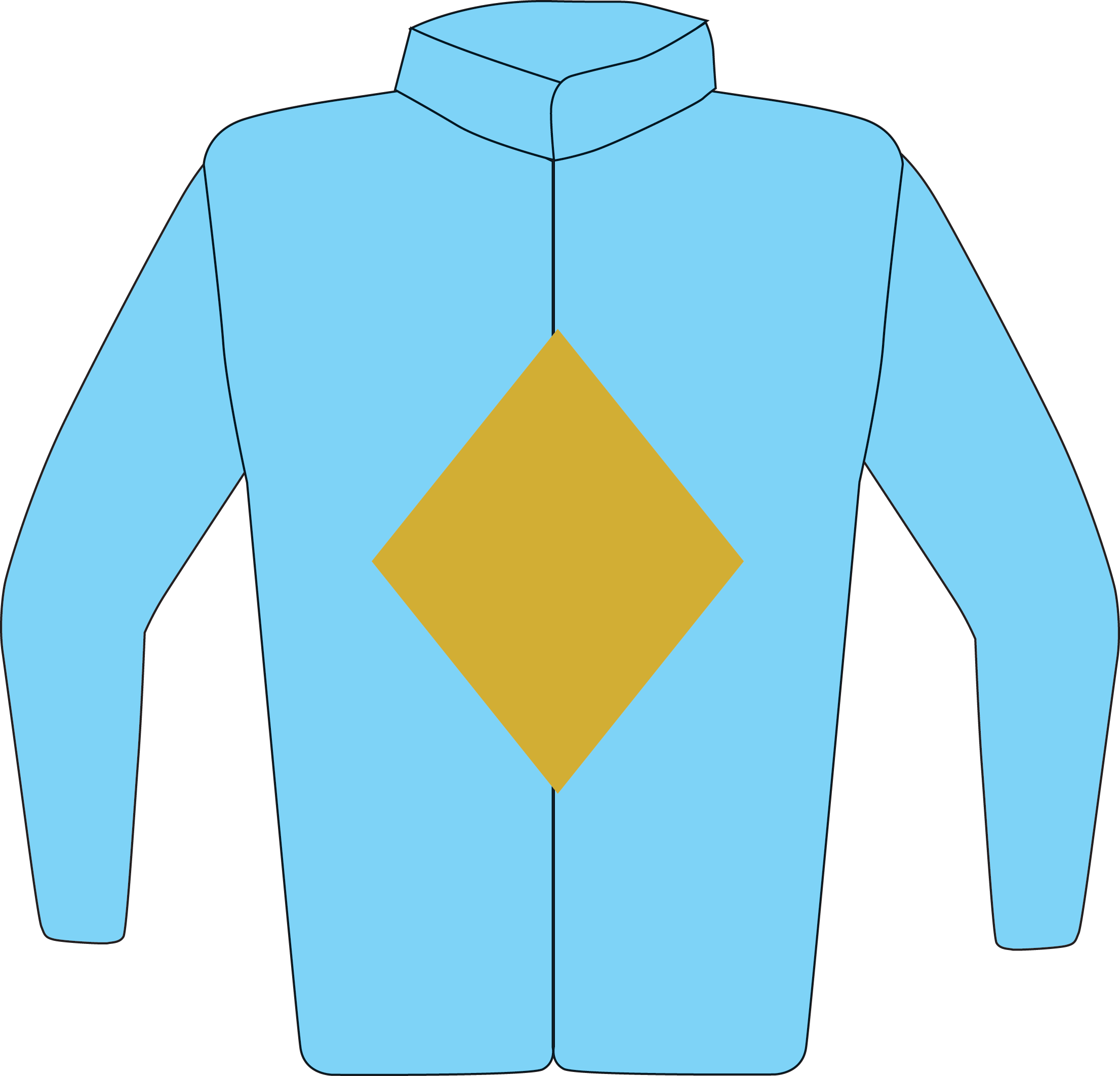 Colours: Light Blue, Gold Diamond