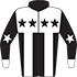 Colours: Black, Black Stars on White Yoke, White Braces, Star on Sleeves, White Cuffs