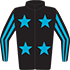 Colours: Black, Turquoise Stars, Black & Turquoise Striped Sleeves