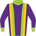 Colours: Purple, Lime Green & Gold Striped Braces, Lime Green Collar & Cuffs