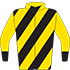 Colours: Gold & Black Diagonal Stripes, Gold Sleeves & Black Cuffs