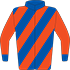 Colours: Orange & Blue Diagonal Stripes, Blue Collar, Orange Sleeves & Blue Cuffs