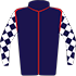 Colours: Navy Blue, Red Seams, Navy Blue & White Diamond Chequers on Sleeves