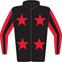 Colours: Black, Red Stars, Red & Black Striped Sleeves