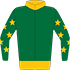 Colours: Emerald Green, Gold Collar & Waistband, Stars on Sleeves