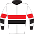 Colours: White, Red & Black Hoops, Black Collar, Red & Black Armbands, Black Cuffs