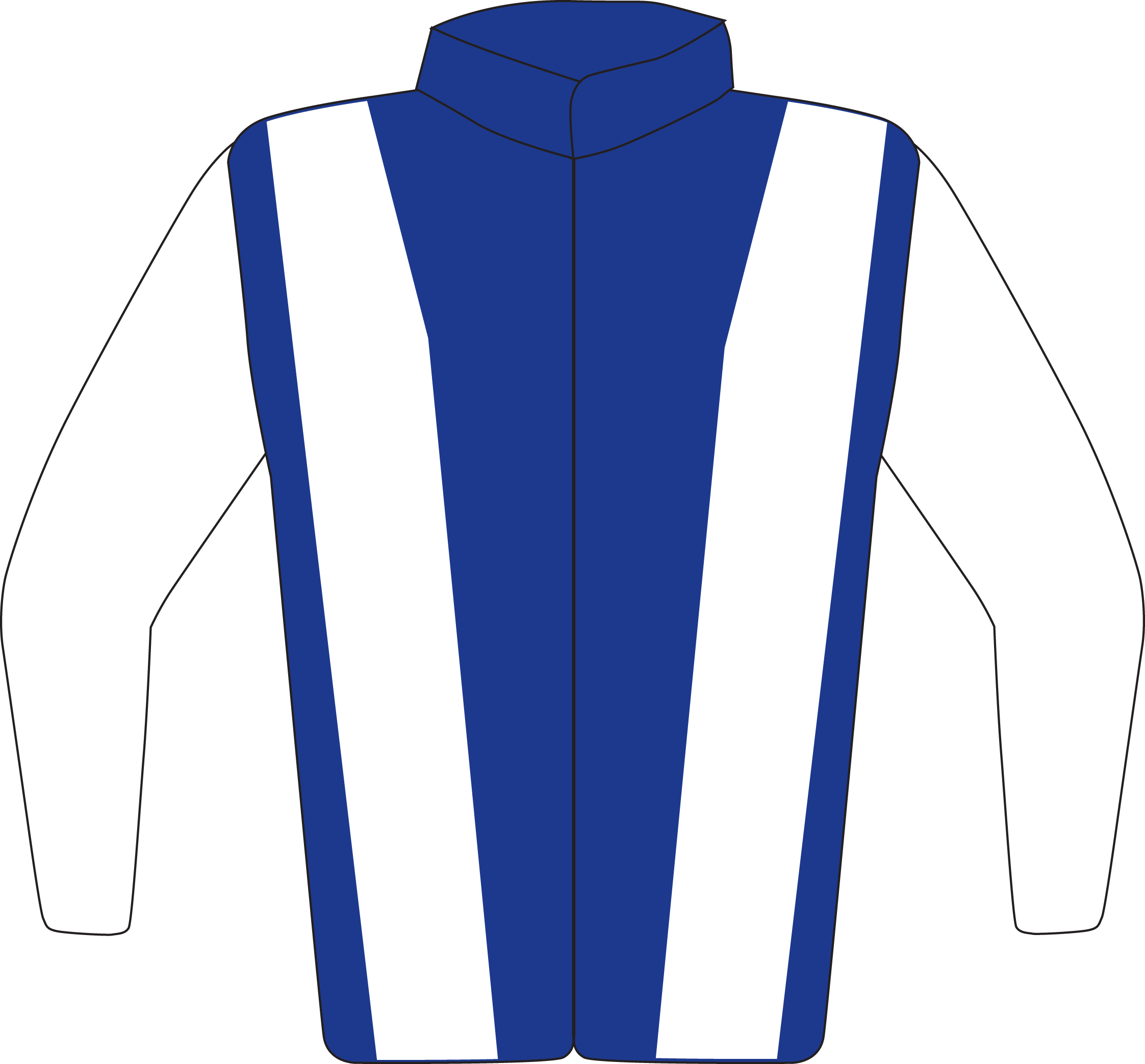 Colours: Royal Blue, White Braces & Sleeves