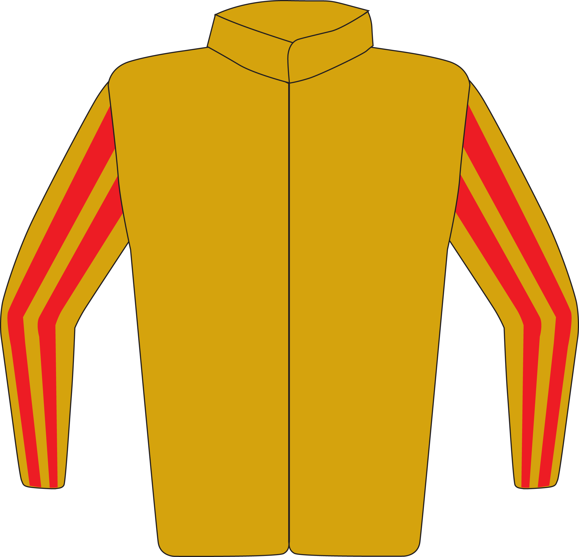 Colours: Gold, Red & Gold Striped Sleeves