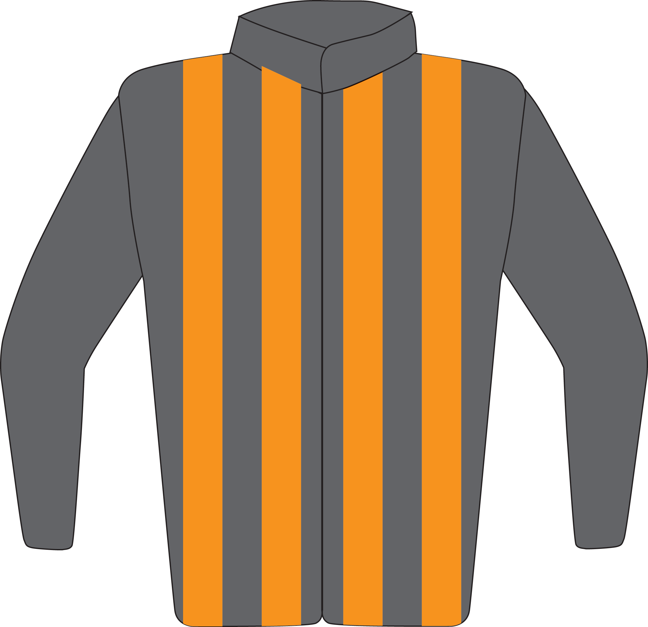 Colours: Tangerine & Grey Stripes, Grey Sleeves