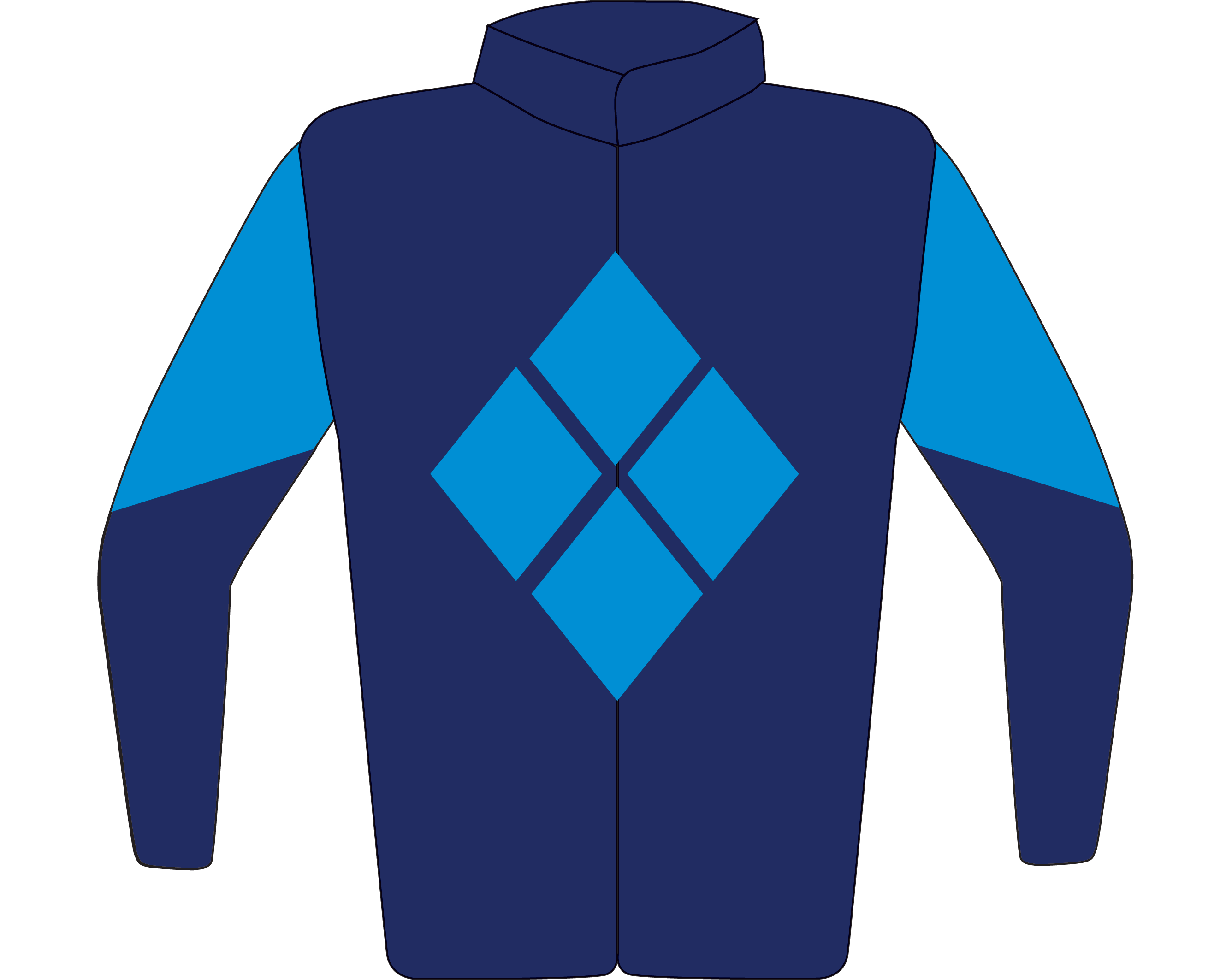 Colours: Royal Blue, Turquoise Diamonds, Turquoise & Royal Blue Sleeves