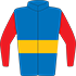 Colours: Blue, Gold Hoop & Red Sleeves