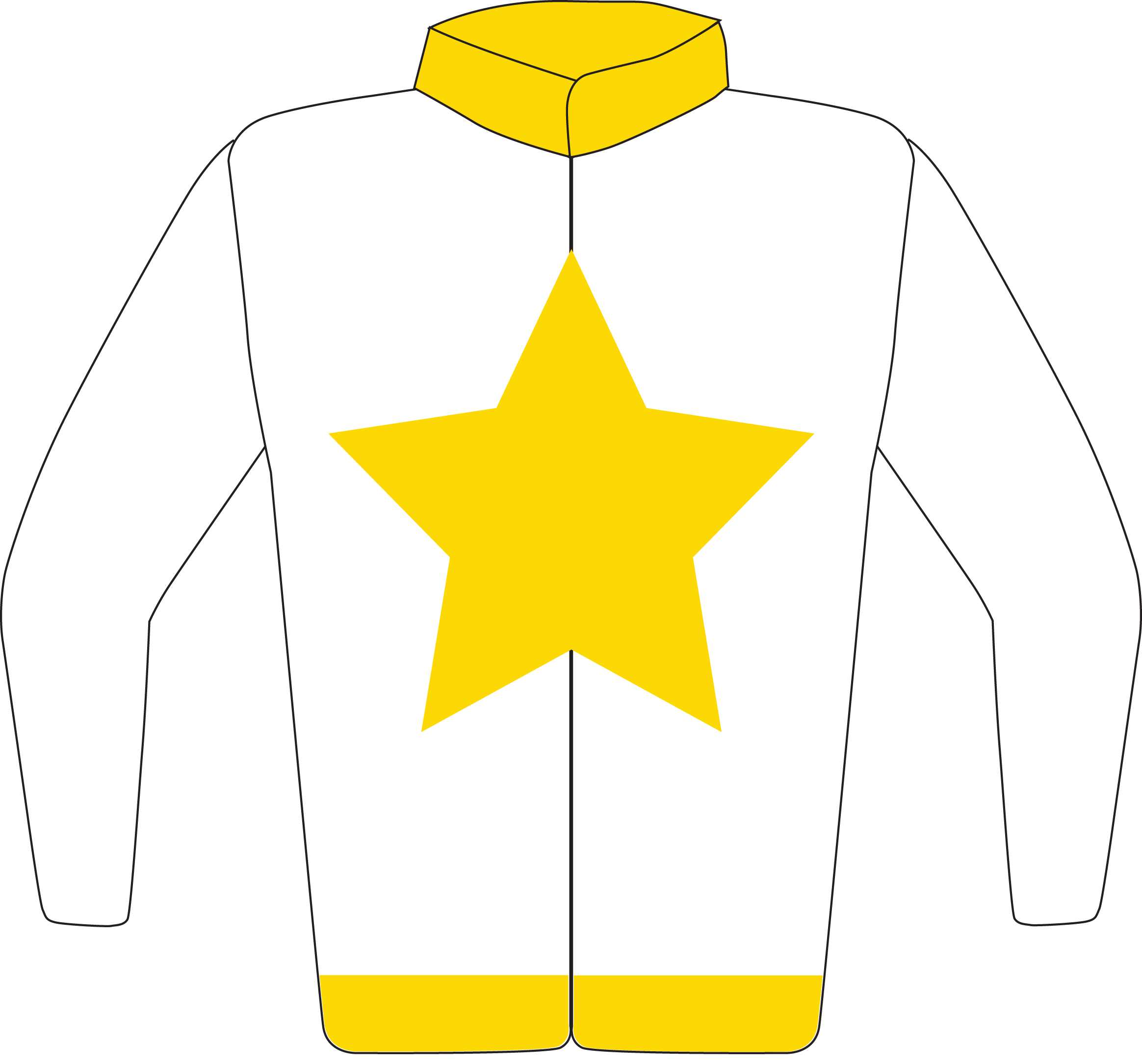 Colours: White, Gold Star, Collar & Waistband