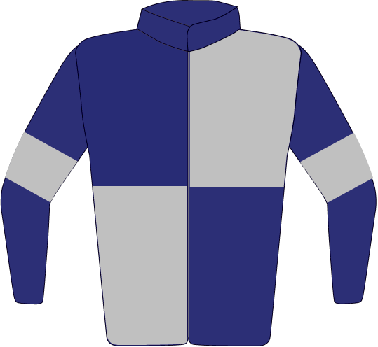 Colours: Blue & Silver Quarters, Blue Collar & Sleeves, Silver Armbands