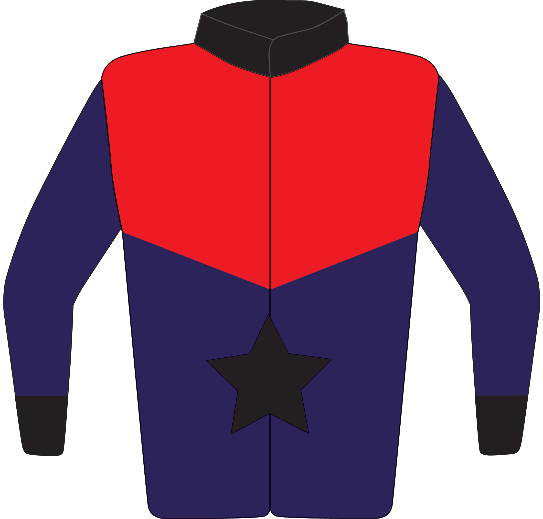 Colours: Midnight Blue, Red Yoke, Black Star, Collar & Cuffs