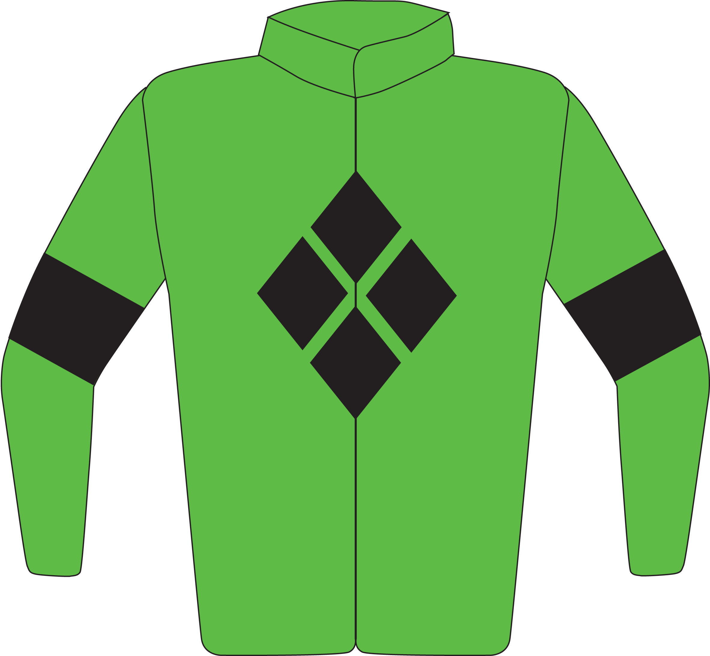 Colours: Lime Green, Black Diamonds & Armbands