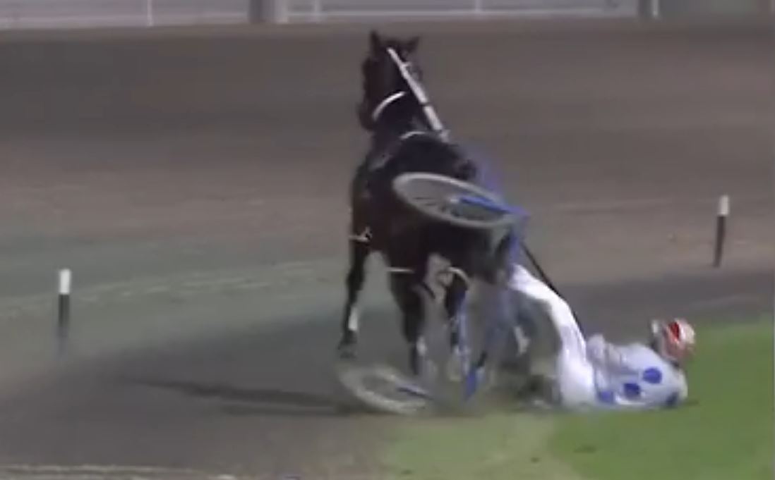 Crystal Hackett dragged by horse after winning race