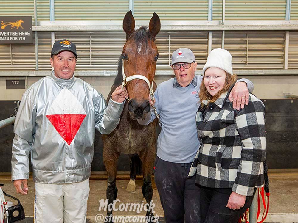 Rowley enjoying the view from the winner’s stall!