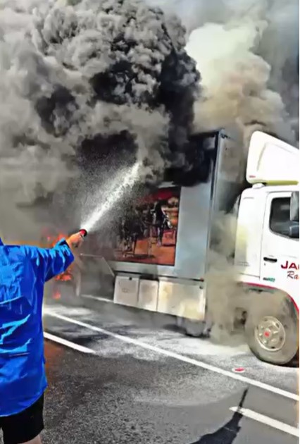 Truck engulfed in flames – Kingman among those plucked to safety